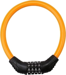 BPILOT Accessori Lucchetto per bicicletta con codice a 4 cifre, lucchetto a combinazione con maglie di catena in acciaio, lucchetto a catena per biciclette, moto e veicoli elettrici, Orange