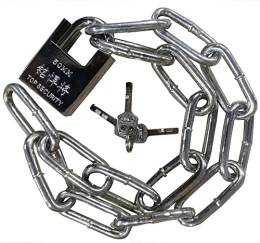 WANLIAN Accessori Lucchetto per catena della bicicletta, catena di sicurezza da 8 mm e kit di serratura, superficie in acciaio temprato, adatto per serrature di moto, porte, garage, lucchetti di sicurezza (M8 x 80)