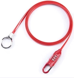 SXDHOCDZ Accessori Lucchetto per cavo per bicicletta con combinazione digitale multifunzionale estesa(Color:Red)