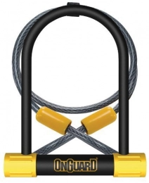 ONGUARD Lucchetti per bici Onguard Bulldog DT U-Lock with 4-Inch Cinch Loop Cable (Black, 4.53 x 9.06-Inch)