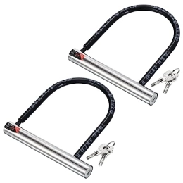 PATIKIL Accessori PATIKIL Bike U Lock - Confezione da 2 lucchetti antifurto per bicicletta, con 2 chiavi, 12 mm, in lega di zinco, ad alta sicurezza, per scooter elettrici o mountain bike