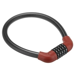 PATIKIL Accessori PATIKIL Lucchetto per bicicletta con combinazione da 5 m, cavo in acciaio a 5 cifre, portatile, ripristinabile, lucchetto a combinazione per uso esterno, rosso