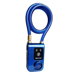 RUKDA Accessori RUKDA Lucchetto for Bicicletta Intelligent Control Smart Alarm Lucchetto Bluetooth Allarme Impermeabile Lucchetto for Bicicletta Lucchetto antifurto for Esterni-Blocco Bici Nero (Color : Blue)