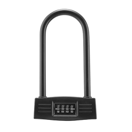 SHHMA Accessori SHHMA Lock Bik Bike Block U-Tipo a 4 cifre Password combinata, Lucchetto a Combinazione di cifre antifurto per Chiusura Bicicletta / Moto / Porta, Nero