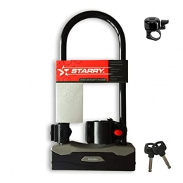 maxxi4you Accessori Starry - Lucchetto di sicurezza per bicicletta, 12 mm, campanello incluso