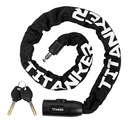 Titanker Accessori Titanker Lucchetto a catena per bicicletta, resistente, ad alta sicurezza, con 2 chiavi, antifurto per bici, moto, bicicletta, porta, cancello, recinzione, griglia (920 mm x 6 mm)
