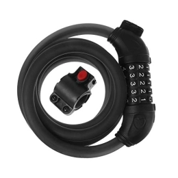 Unomor Accessori Unomor Bike Lock - Blocco per cavi di blocco della catena di sicurezza a 5 cifre, reimpostabile, colore: Nero