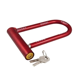  Lucchetti per bici X-DREE Bicicletta in plastica rossa rivestita in metallo per salvaguardia della bicicletta U Lock 8.1' 'w 2 chiavi(Plástico rojo recubierto de metal bicicleta motocicleta de seguridad U Lock 8.1' 'w 2