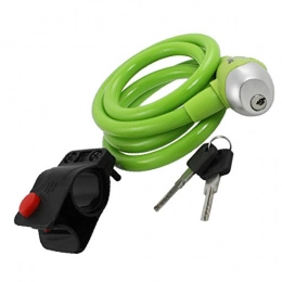  Accessori X-DREE Cavo bicicletta in acciaio rivestito in plastica verde per lucchetto con 2 chiavi(Bicicleta para motocicleta Cable de acero cubierto de plástico verde con 2 llaves
