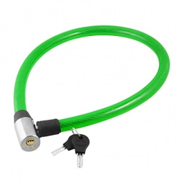XIEZI Accessori Xiezi - Lucchetto antifurto per bicicletta, con rivestimento in plastica, colore: verde, 65 cm + 2 chiavi