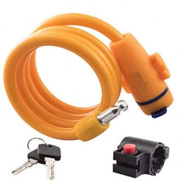 XKMY Accessori XKMY - Lucchetto per bicicletta, in lega, antifurto, con serratura a catena per bicicletta, con chiavi, colore: arancione