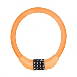 ZDAMN Accessori ZDAMN Bicicletta serratura a 4 cifre codice bicicletta bicicletta cavo catena serratura con antifurto codice per esterni (colore: arancione, dimensioni: 11x10.5cm)