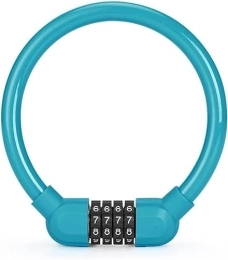 ZECHAO Lucchetti per bici ZECHAO Blocco in bicicletta, reimpostare combinazione a 4 cifre password digitale anello cavo in acciaio blocco antifurto moto pesante Accessori di guida for esterni esterni Lucchetti (Color : Blue)