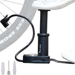 Langya Accessori 5 Pcs Pompa ad aria per bicicletta da pavimento, Mini pompa a pedale per bicicletta portatile con manometro | Pompa d'aria integrata per pneumatici per bici per tutte le bici, adatta per valvole Langya