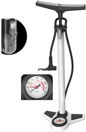 AK Accessori AK Pompa di bicicletta Set ad alta pressione da posizionare sul pavimento della bici della pompa della bicicletta del ciclo della pompa a mano del pneumatico con manometro pressione d'aria, bianca, 65