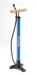 ANDRYS Pompe da bici ANDRYS - Pompa Base con Raccordo a Girevole a Vite, con Tubo in Acciaio, Altezza 61 cm, Gonfia Fino a 5 Bar / 70 Psi, Colore Blu