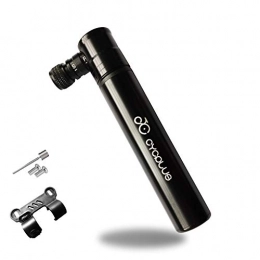CYCPLUS Accessori CYCPLUS - Mini pompa per pneumatici da bicicletta, portatile, con supporto in lega di alluminio, per pompa Schrader e Presta, colore nero