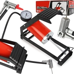 Pompa a pedale per bicicletta, 6 bar, set con manometro, 80 x 130 mm, M006