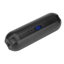 Kadimendium Pompe da bici Pompa di gonfiaggio, pompa per bici USB ricarica intelligente con display LCD per esterni (nero)