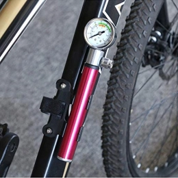 Pompa per bicicletta, manuale 210 PSI ad alta pressione, mini pompa portatile in alluminio, strumento di riparazione per biciclette, mountain bike, bici da corsa, pallacanestro (gules)
