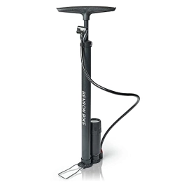 SMARTWEB Pompa da bicicletta per tutte le valvole | Pompa ad aria per bicicletta con manometro | Pompa ad aria per tutte le biciclette | Pompa da pavimento (nera).