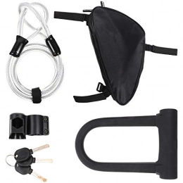 VORCOOL Accessories 1 Set Bike U- Shaped Lock Cut Resistant Bike Lock Cable Chain Lock Auto parts (Black)