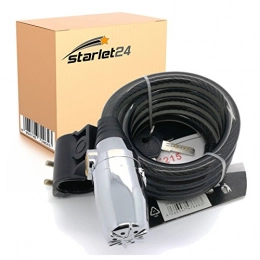 Starlet24 Accessories 120 cm Spiral lock with alarm for bicycle / motorcycle, fantastic spiral safety lock