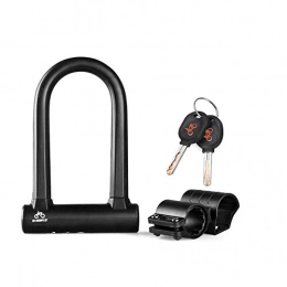 16mm U Bar Bike Lock Anti-theft Bicycle U Lock Heavy Duty Bicycle U-lock with Mount Bracket and 2 Keys