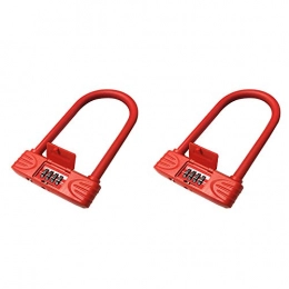 COKAMOZ Accessories 2Pcs 4 Digit Resettable Combination Bicycle Lock Combination Lock Secure Mini Portable D Lock