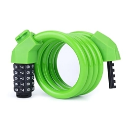 GORS Accessories 4colors Anti-Theft Bike Lock 5 Digit Code Combination Stainless Steel Cable Bicycle Security Lock Equipment MTB Bike Lock 120cm (Color : Green)