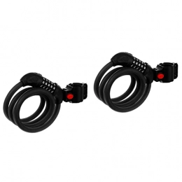 Abaodam Accessories Abaodam 2pcs Bike Cable Lock Combinationa Lock Basic Self Coiling Resettable Cable Bike Locks for Bike Motorcycle Bicycle
