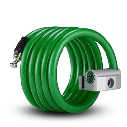ABOVEHILL Bike Lock ABOVEHILL Security lock, Outdoor Bike Bicycle Lock 1.8m Metal Anti-theft Electric Cable Lock Bike Accessories Security Reinforce MTB Road Motorcycle Lock Bike Chain Lock (Color : Green)
