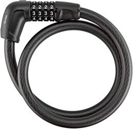 ABUS Bike Lock ABUS Tresor 6415C / 85 Cable Lock + SCLL Bracket - Combination Lock made of 15 mm Thick Steel Cable with PVC Case Security Level 5, Black