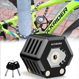 Accwork Accessories Accwork Folding Bike Lock, Anti-Theft Cycling Bicycle Lock High Security Bike Chain Locks Heavy Duty Alloy Steel with Mounting Bracket, 3 Keys for Mountain Bikes and Electric Scooter, Unfolds to 85cm