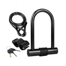 adfafw Accessories adfafw Bicycle Lock, Bike U Lock，Heavy Duty Bike Lock ，14 Mm U Lock And 1 Ft Length Security Cable With Sturdy Mounting Bracket For Bicycle eco friendly