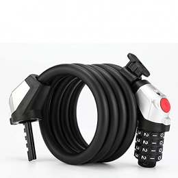 AERVEAL Bike Lock AERVEAL Bicycle Cable Lock with Led Light, 4-Digit Security Combination Lock with Lock Frame, Steel Cable Zinc Alloy Lock Cylinder PVC Shell for Bicycle Outdoors Night Riding, 150Cm / 12Mm