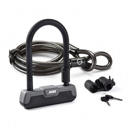 AKM Bike Lock-Heavy Duty U Lock Combination Cable Lock Bicycle Lock Security for Bicycle Outdoors with 20mm U Lock, 1.8 M(6-feet),Black