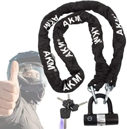 AKM Accessories AKM Security Bike Chain Lock Heavy Duty Bicycle Lock Bike Disc Lock with 16mm U Lock, Motorbike Lock Black (6.56)