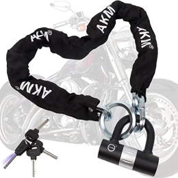 AKM  AKM Security Bike Chain Lock Heavy Duty Bicycle Lock Bike Disc Lock with 16mm U Lock, Motorbike Lock Black Key Lock High Safety Level