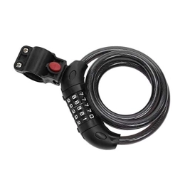 MTXD Bike Lock Anti-theft For MT-B Road Bike 5 Digit Combination Lock Security Steel Cable Bicycle Chain Locks Outdoor Cycling Accessories F12.19 (Color : Black)