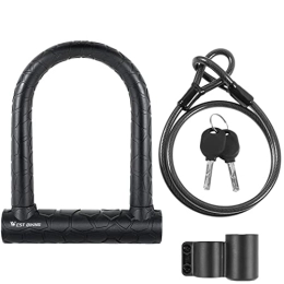 GORS Bike Lock Anti-Theft Secure Bike Lock Steel MTB Road Bicycle Cable U Lock with 2 Keys Motorcycle Scooter Cycling Accessories (Color : 057 Lock Set)