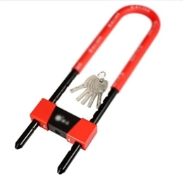 ARTREP Accessories ARTREP Locks U Lock For Bikes Glass Door Lock, 18 Mm Shackle For Heavy Duty Protection Long Bicycle Padlock Red Anti-theft protection
