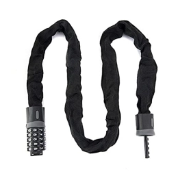 AYKONG Accessories AYKONG Portable Anti Theft Bike Lock Bike Locks Bicycle Password Lock Mountain Portable Chain Electric Anti-theft 1.2m (Color : Black)