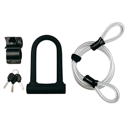 AYKONG Accessories AYKONG Portable Anti Theft Bike Lock Bike U Lock Steel Rope Anti-theft Lock Motorcycle Electric Scooter E-Bike Cycling Cable Locks with 3 Keys Bracket - Blac