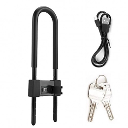 banapoy Accessories banapoy Fingerprint Bicycle Lock, Waterproof U Lock Portable U Type Lock, Intelligent for Banks Reference Rooms