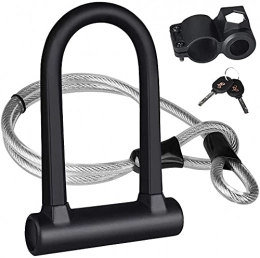 Bearman Accessories Bearman Bike U Lock, Heavy Duty Bicycle U-Lock Combination Bike U Shackle Secure Locks with 16mm Shackle 4ft Length Security Cable and Sturdy Mounting Bracket for Bicycle, Motorcycle and More