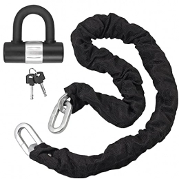BEATIME 120cm/4ft Long Heavy Duty Motorcycle Motorcycle Bike Bicycle Chain Lock, Cut Proof 10mm Thick Square Chains with 15mm U Lock, Ideal for Motorcycles, Motorbike, Bike, Gates and More.