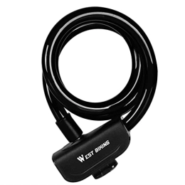 GORS Accessories Bicycle Cable Lock Outdoor Cycling Anti-Theft Lock with Keys Steel Wire Security Bike Accessories 1.2M Bicycle Lock (Color : Black)