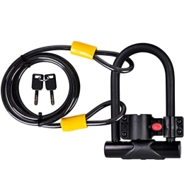 Cresbel Accessories Bicycle Lock 120 cm: U-Lock Bicycle Diameter 15 mm, 2-in-1 Bicycle Lock with 2 Keys, Anti-Theft Lock Made of Steel Cable, U-Lock Holder for Bicycles, E-Bikes, E-Scooter for Adults