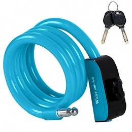 FVGBHN Bike Lock Bicycle Lock 120Cm Cable Lock with 2 Keys and Metal Cable Heavy Load, Safe Combination for Bicycle Tricycle Scooter, Blue